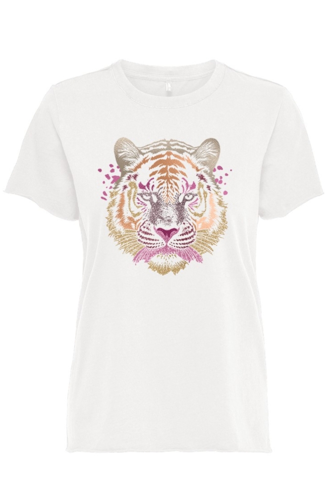 ONLLUCIA LIFE REG S/S TOP JRS 15324866 BRIGHT WHITE/TIGER